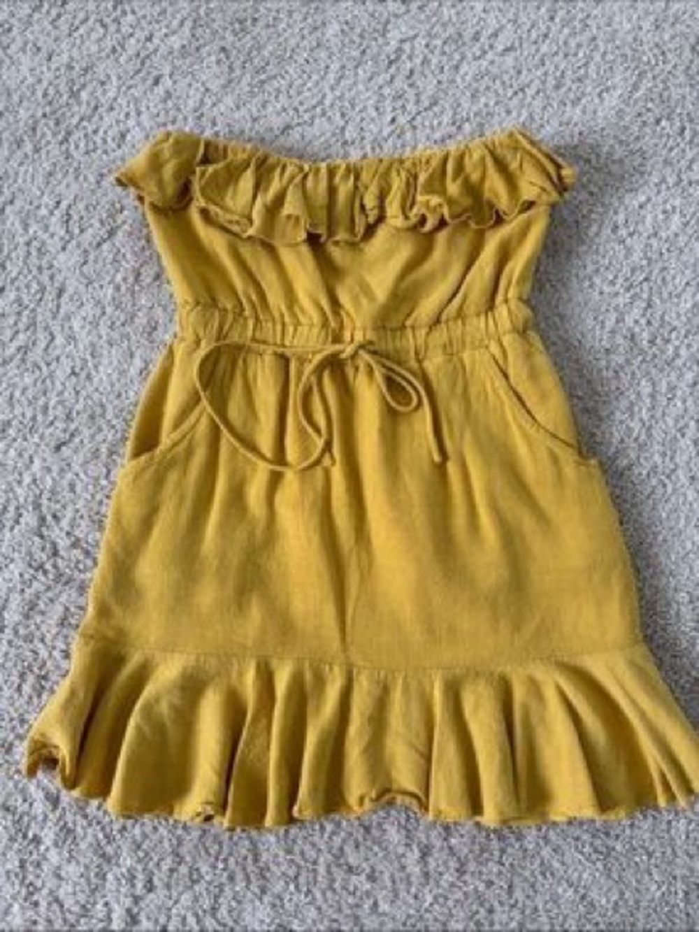 by egreis Sunrise Ruffle Strapless Tie-Waist Dress